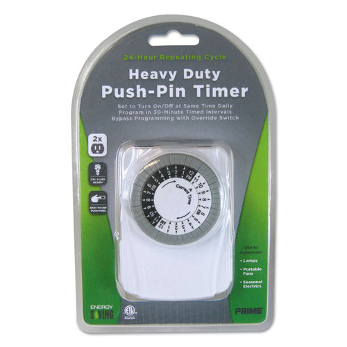 Buy Prime 2-Outlet Heavy-Duty Indoor Electromechanical Timer White, 15