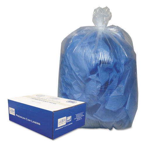 45 - 55 - 60 Gallon BLUE RECYCLE Trash Bags 42 x 56 - 2-MIL - Flat Packed  - 50 Bags