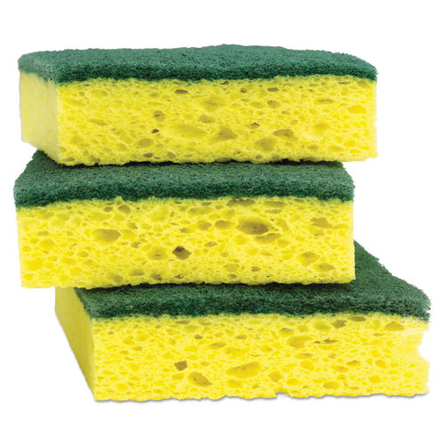 Scotch-Brite MMMHD3 Heavy Duty Scrub Sponge, Yellow & Green, 3 Per Pack