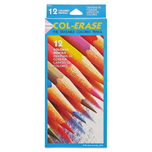 Prismacolor 20046 Col-Erase Pencil w/Eraser, Green Lead, Green Barrel, Dozen