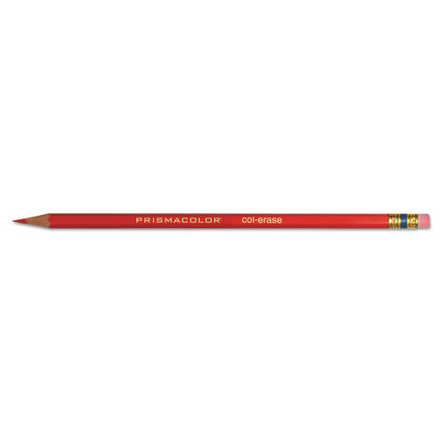 Prismacolor Col-Erase Pencil with Eraser, 0.7 mm, 2B (#1), Carmine Red  Lead, Carmine Red Barrel, Dozen (20045)