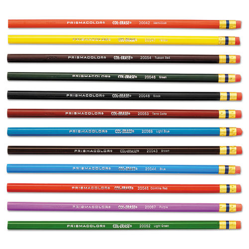 Prismacolor Col-Erase Pencil with Eraser, 0.7 mm, 2B (#1), Green