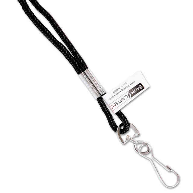 Baumgartens Standard Lanyard With Hook 36 L Nylon Black 68909