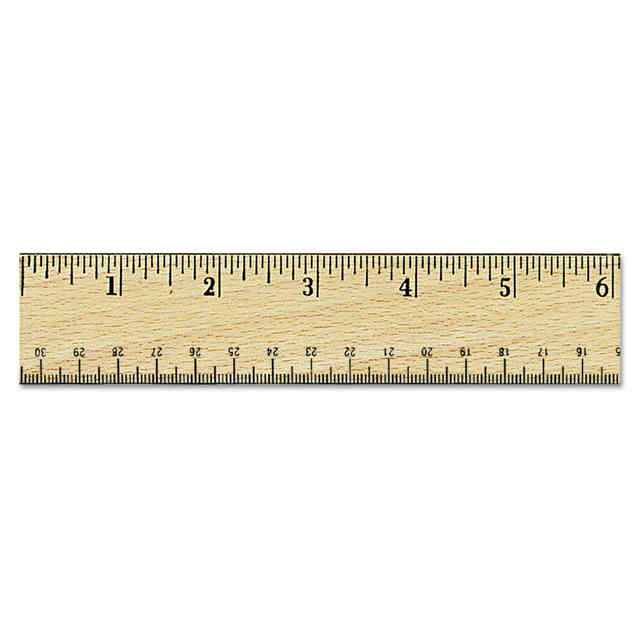 Universal® Flat Wood Ruler with Metal Edge — UNV59021