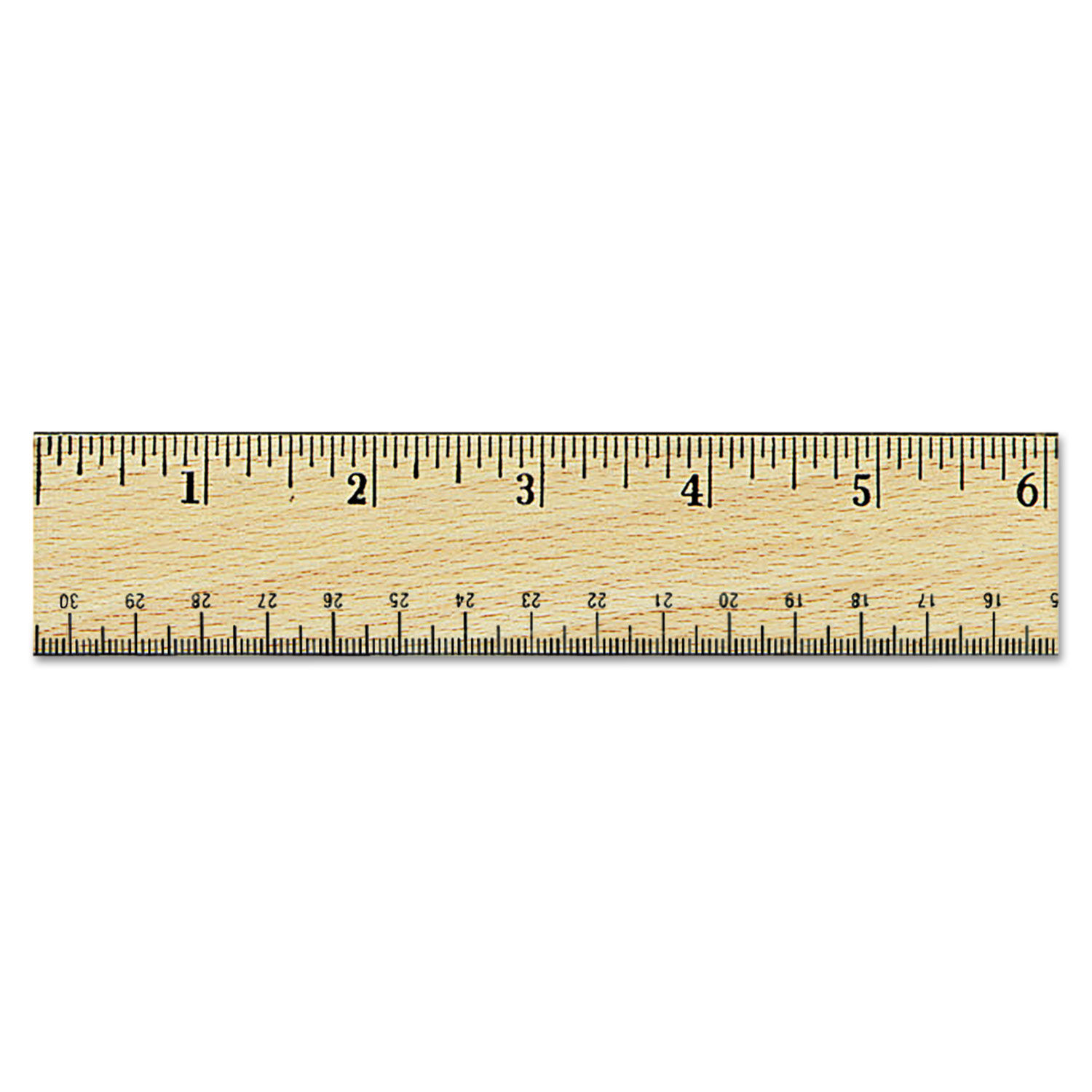 Universal® Flat Wood Ruler with Metal Edge — UNV59021 | OnTimeSupplies.com