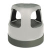 CRA50011PK82 - Scooter Stool, Round, 2-Step, Step and Lock Wheels, 300 lb Capacity, 15" Working Height, Gray