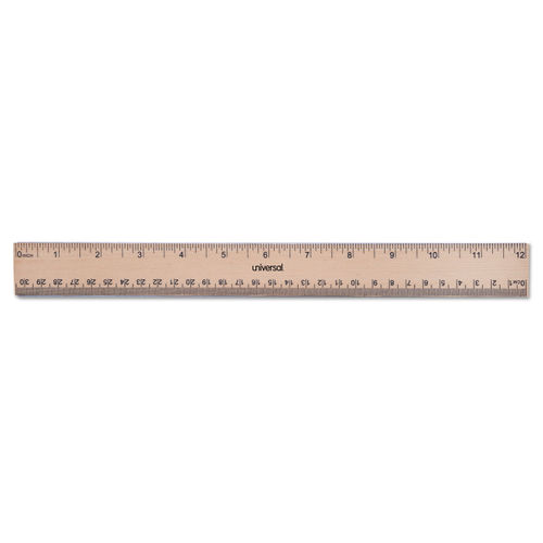 Wood Ruler With Single Metal Edge, Standard, 12 Long | Bundle of 2 Each