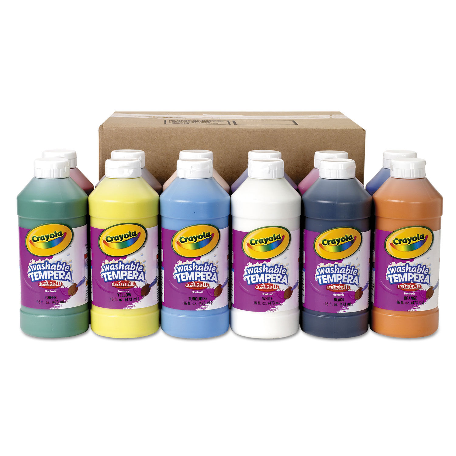 16-oz. Washable Classic Colors Tempera Paint - Set of 10 (1 Set(s))