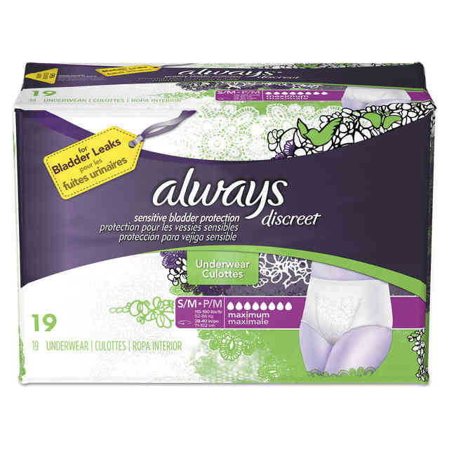 Always Discreet Size Small/Medium Incontinence Underwear, 64 ct