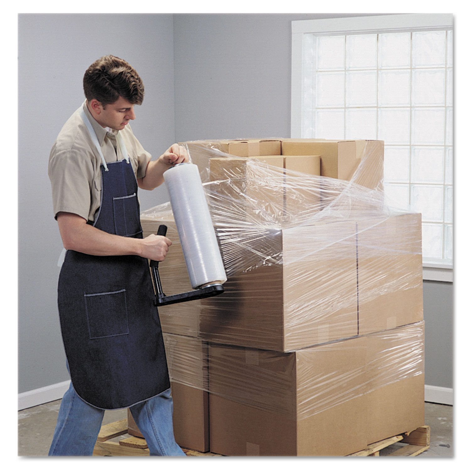 Lightweight Adjustable Hand Dispenser for Stretch Film Rolls 12" to 20