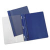 UNV56138 - Clear Front Report Covers with Fasteners, Three-Prong Fastener, 0.5" Capacity,  8.5 x 11, Clear/Dark Blue, 25/Box