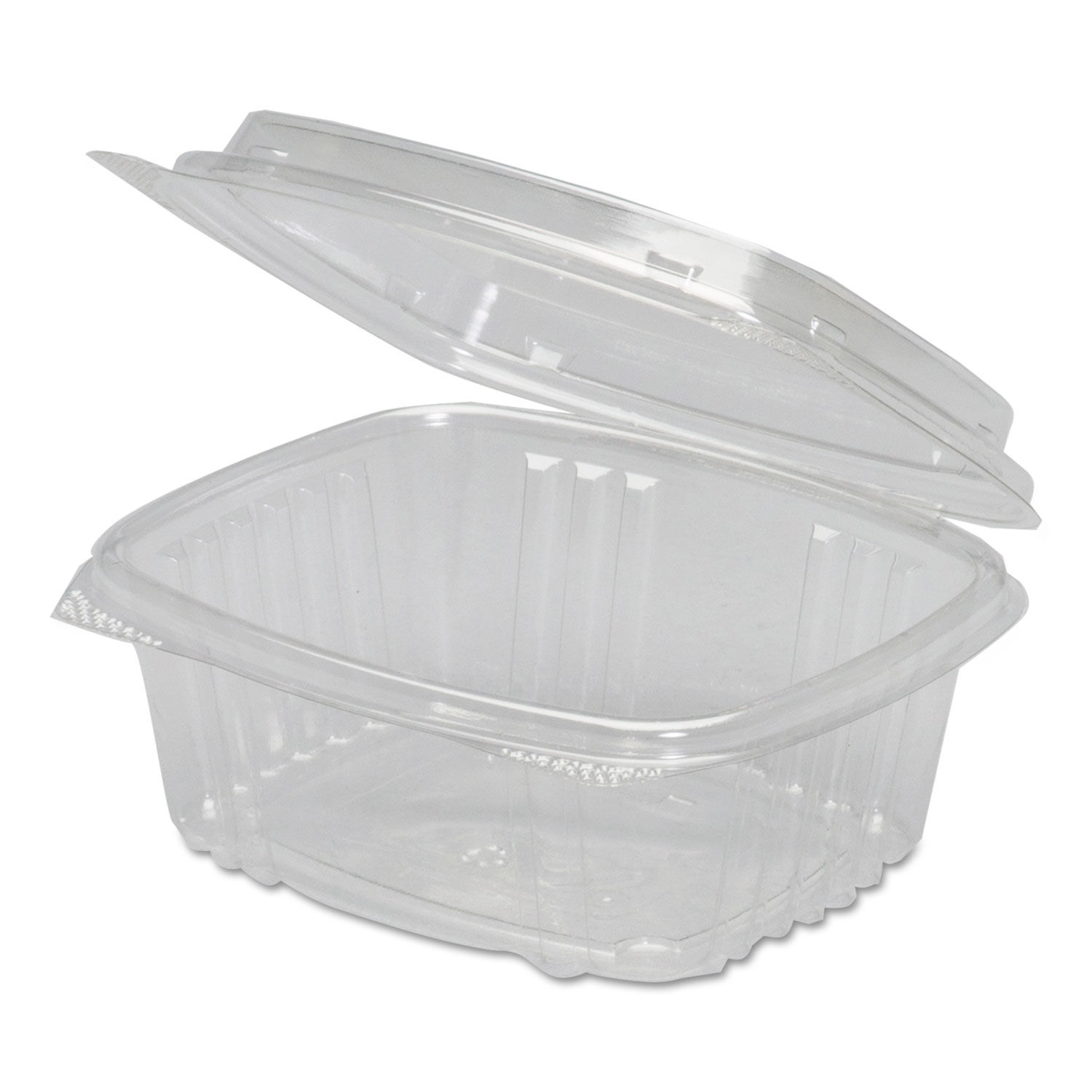 Hinged-Lid Deli Containers, Clear, 4oz, 3.63 x 4 1/4 x 1 1/4, 100/Bag,  4Bg/Crtn per CASE