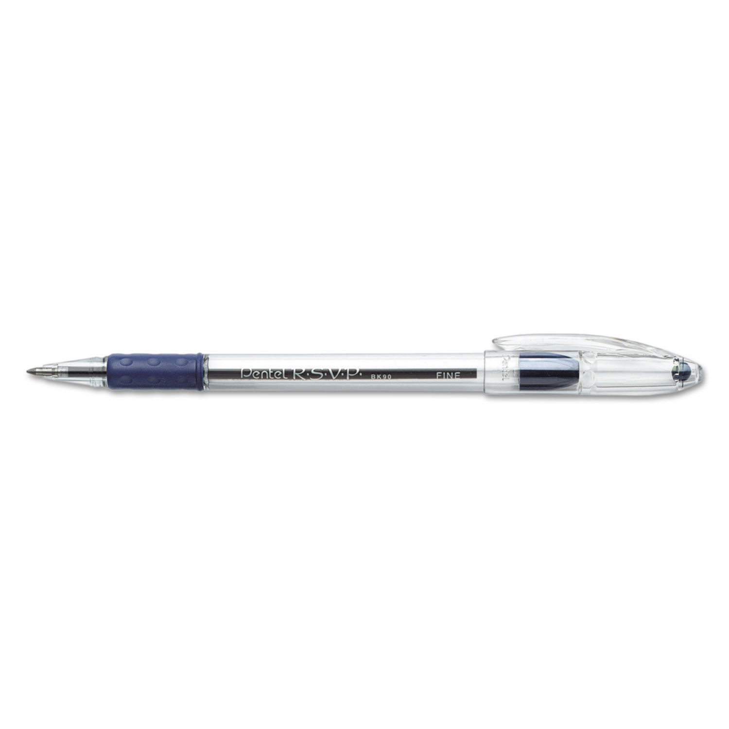 Pentel RSVP Ballpoint Stick Pen Fine Clear Barrel Green Ink Dozen Bk90d 1 for sale online