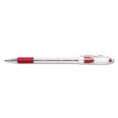 R.S.V.P. Ballpoint Pen, Stick, Medium 1 mm, Red Ink, Clear/Red