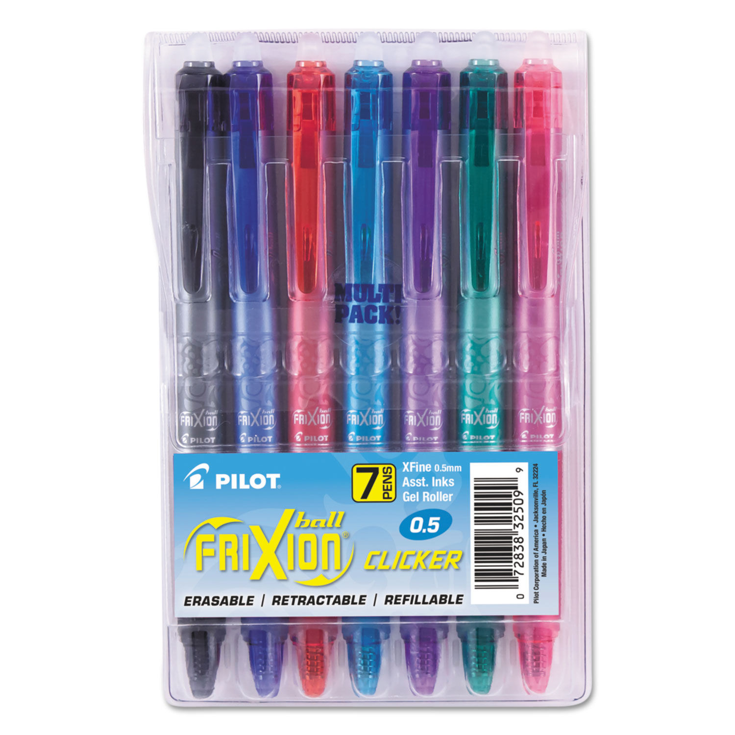 FriXion Clicker Erasable Retractable Gel Pen, 1 mm, Blue Ink/Barrel, Dozen - Pilot PIL11387