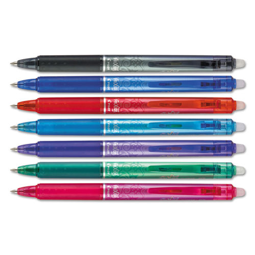 Pilot FriXion Clicker Erasable Gel Pen, Retractable, Fine 0.7 mm, Assorted  Ink and Barrel Colors, 8/Pack