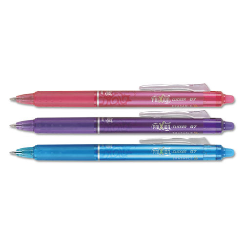 Pilot FriXion Clicker 07 Purple Erasable Gel Ink Pens, 6 Pens With