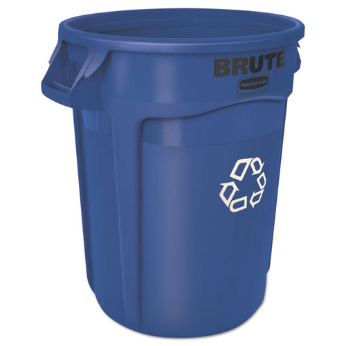 Rubbermaid Brute Outdoor Trash Can, Blue Resin, 44 Gal.