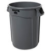 RCP263200GY - Vented Round Brute Container, 32 gal, Plastic, Gray