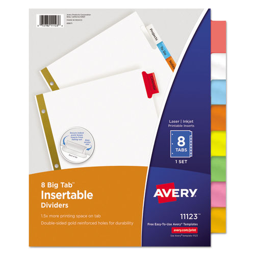 Insertable Big Tab Dividers by Avery® AVE11123 | OnTimeSupplies.com