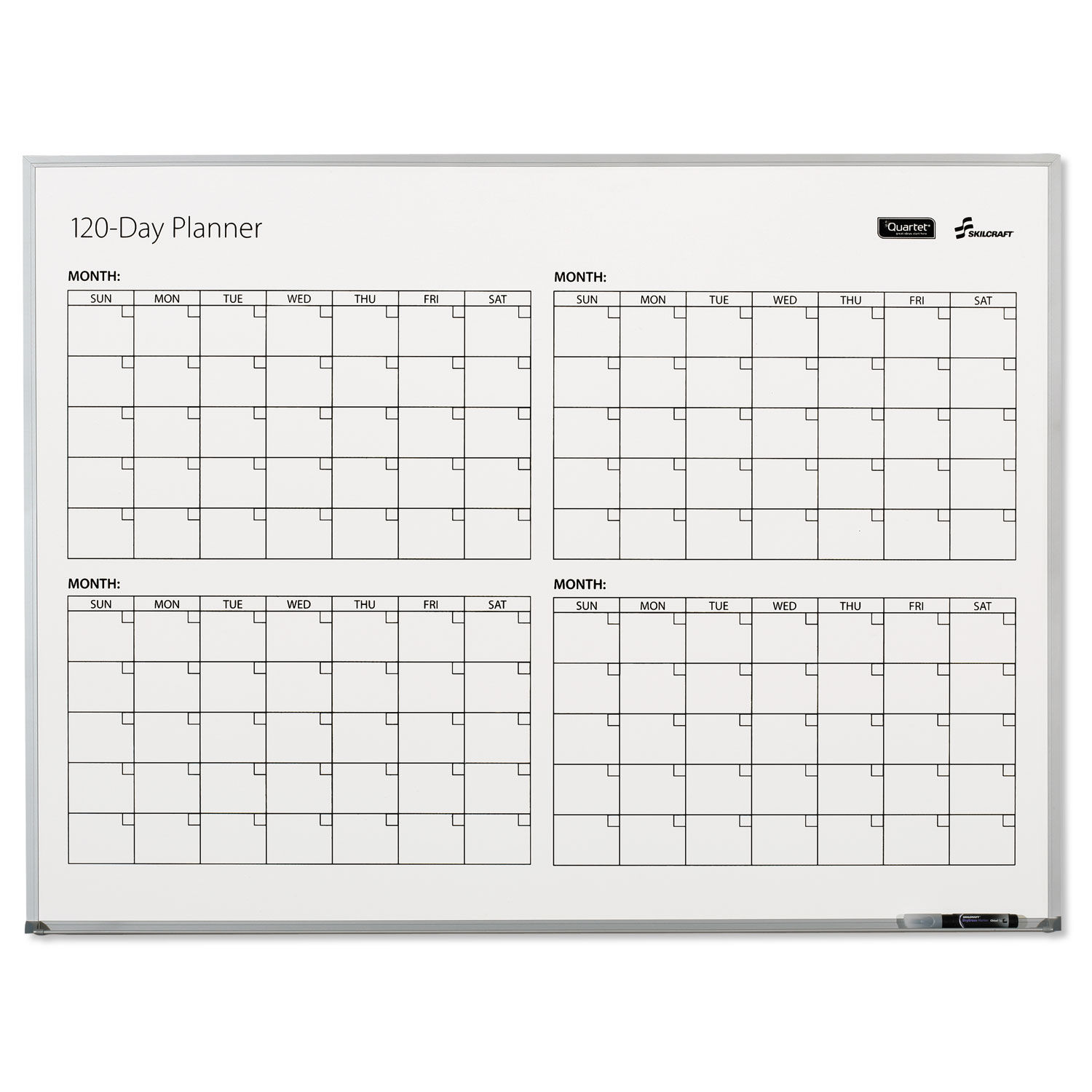 7110016222133 SKILCRAFT Quartet 4Month Dry Erase Calendar by