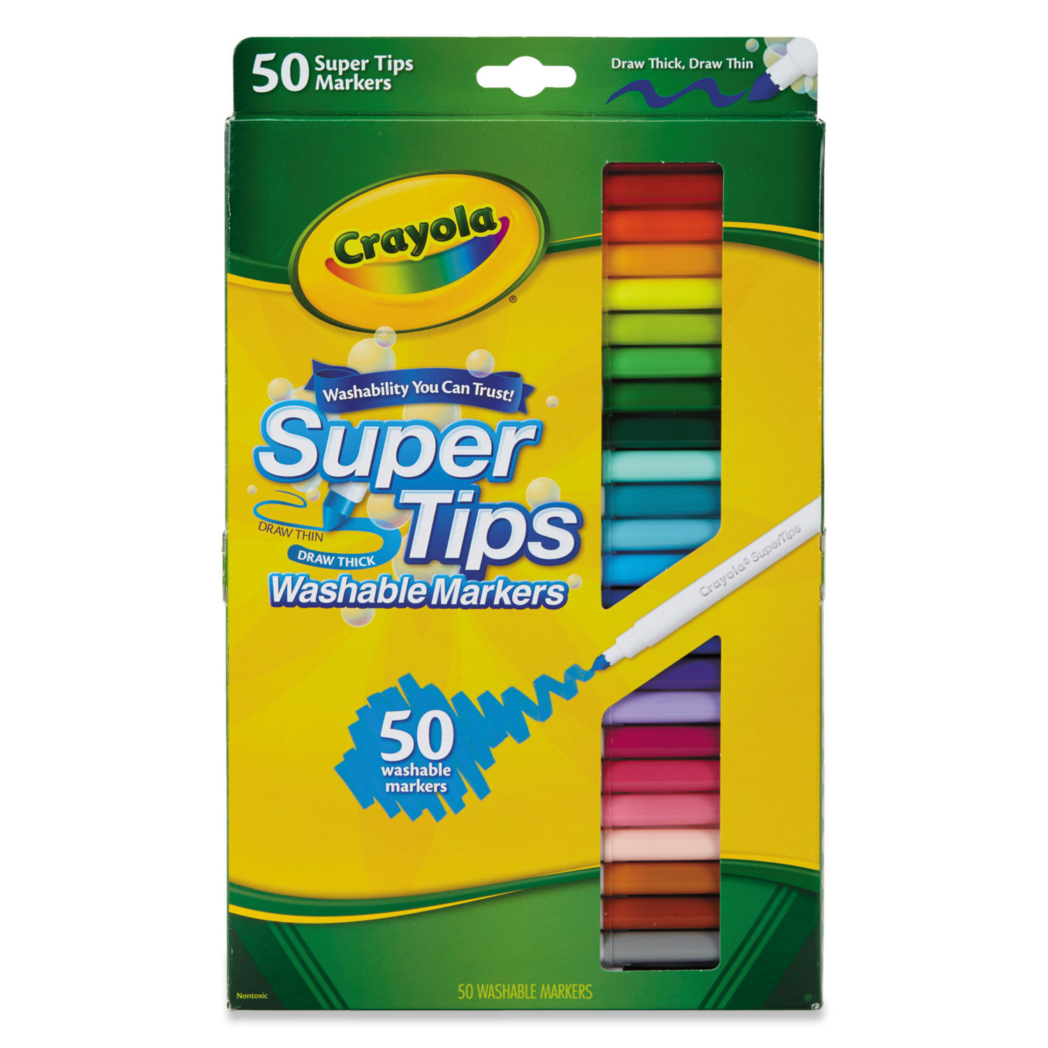 Crayola Washable Markers Super Tip Assorted Colors Box Of 20 - Office Depot