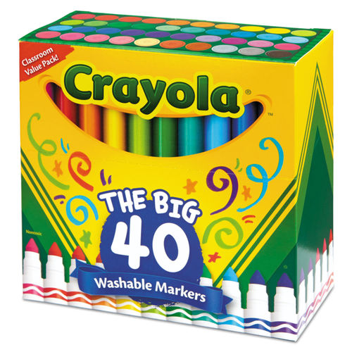 Kids Coloring Kit Crayola Ultra Clean WASHABLE MARKERS, Broad Line, 12  Count+NEW