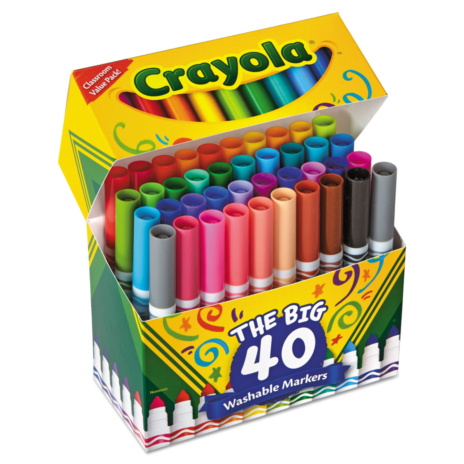 Crayola Ultra Clean Washable Markers Fine Tip Assorted Classic Colors Box  Of 10 - Office Depot