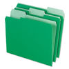 PFX421013BGR - Interior File Folders, 1/3-Cut Tabs: Assorted, Letter Size, Bright Green, 100/Box