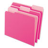 PFX421013PIN - Interior File Folders, 1/3-Cut Tabs: Assorted, Letter Size, Pink, 100/Box