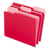 PFX421013RED - Interior File Folders, 1/3-Cut Tabs: Assorted, Letter Size, Red, 100/Box