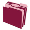 PFX421013BUR - Interior File Folders, 1/3-Cut Tabs: Assorted, Letter Size, Burgundy, 100/Box