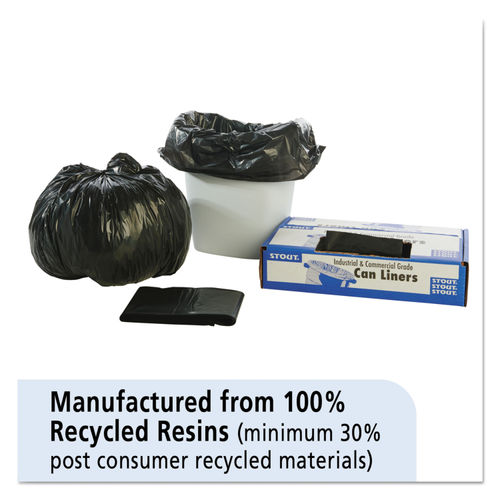 Total Recycled Content Plastic Trash Bags by Stout® by Envision™  STOT2424B10