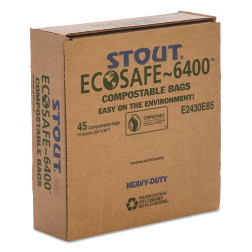 Stout 30 Gal. EcoSafe Compostable Trash Bags (48 Per Box) STOE3039E11 - The  Home Depot