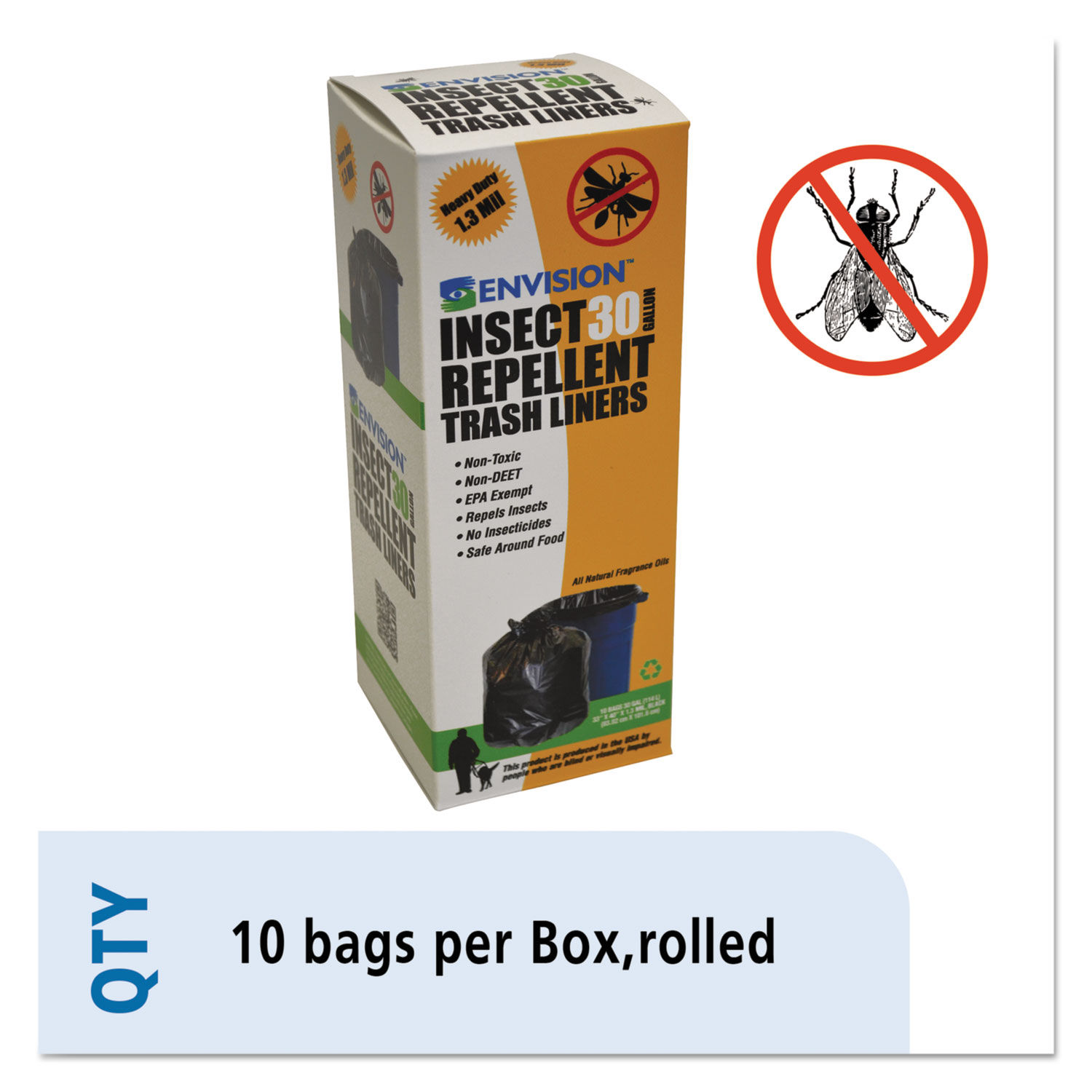 55 Gal. Insect Repellent Trash Bags (65 Per Box)