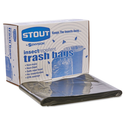 Heavy-Duty Trash Bags, 30 gal, 1.2 mil, 30.5 x 33, Black, 25 Bags/Roll, 8  Rolls/Box