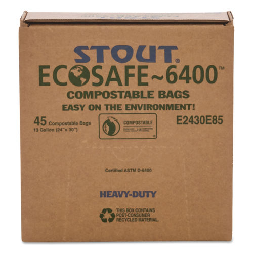 Stout 13 Gal. EcoSafe Compostable Trash Bags (45 Per Box) STOE2430E85 - The  Home Depot