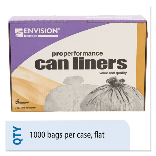 High Density Can Liners, 7-10gal, 8 microns, 24 x 24, Natural, 1000/Carton