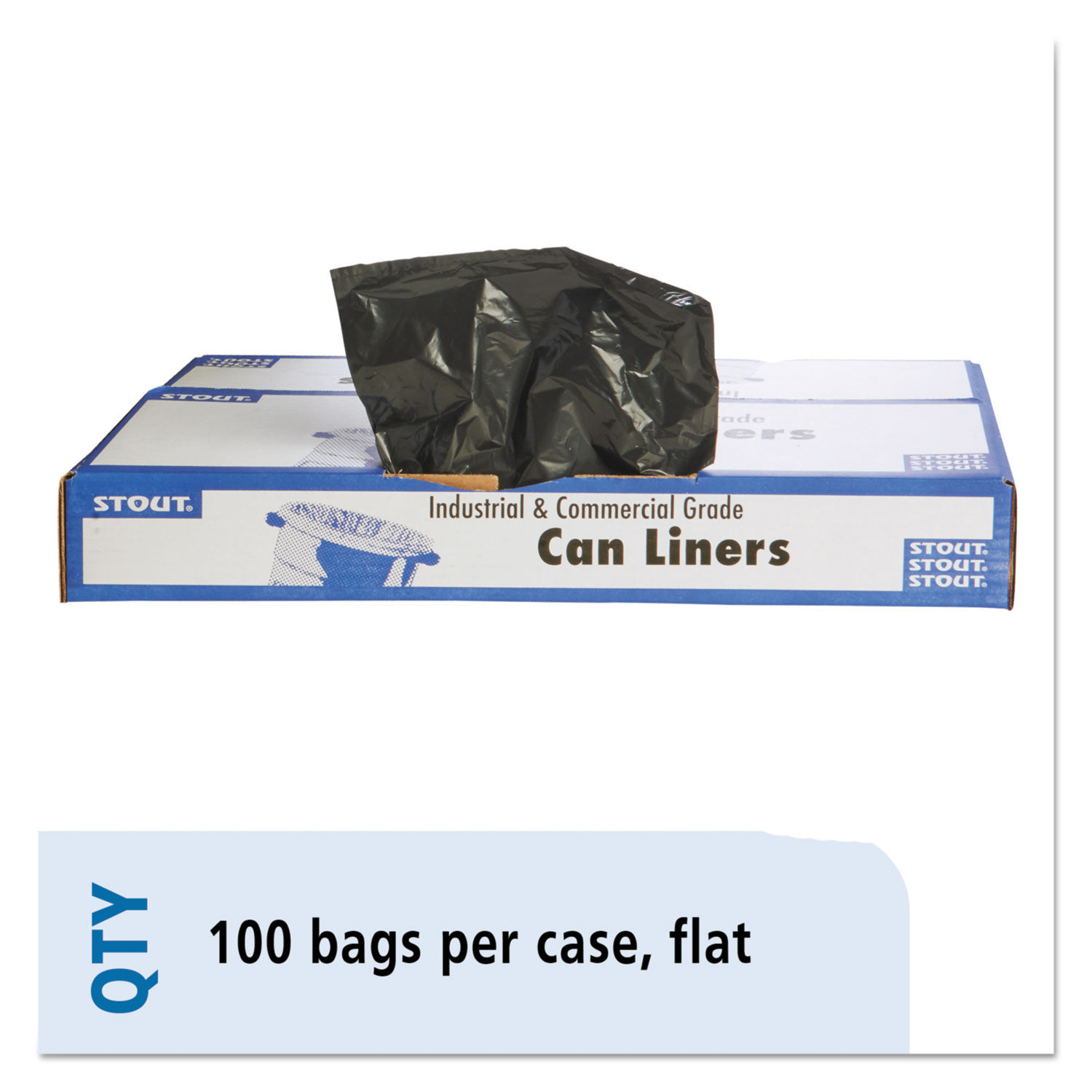 45 Gallon Black Trash Bags, 1.5mil, 100-Count - Wholesale Price