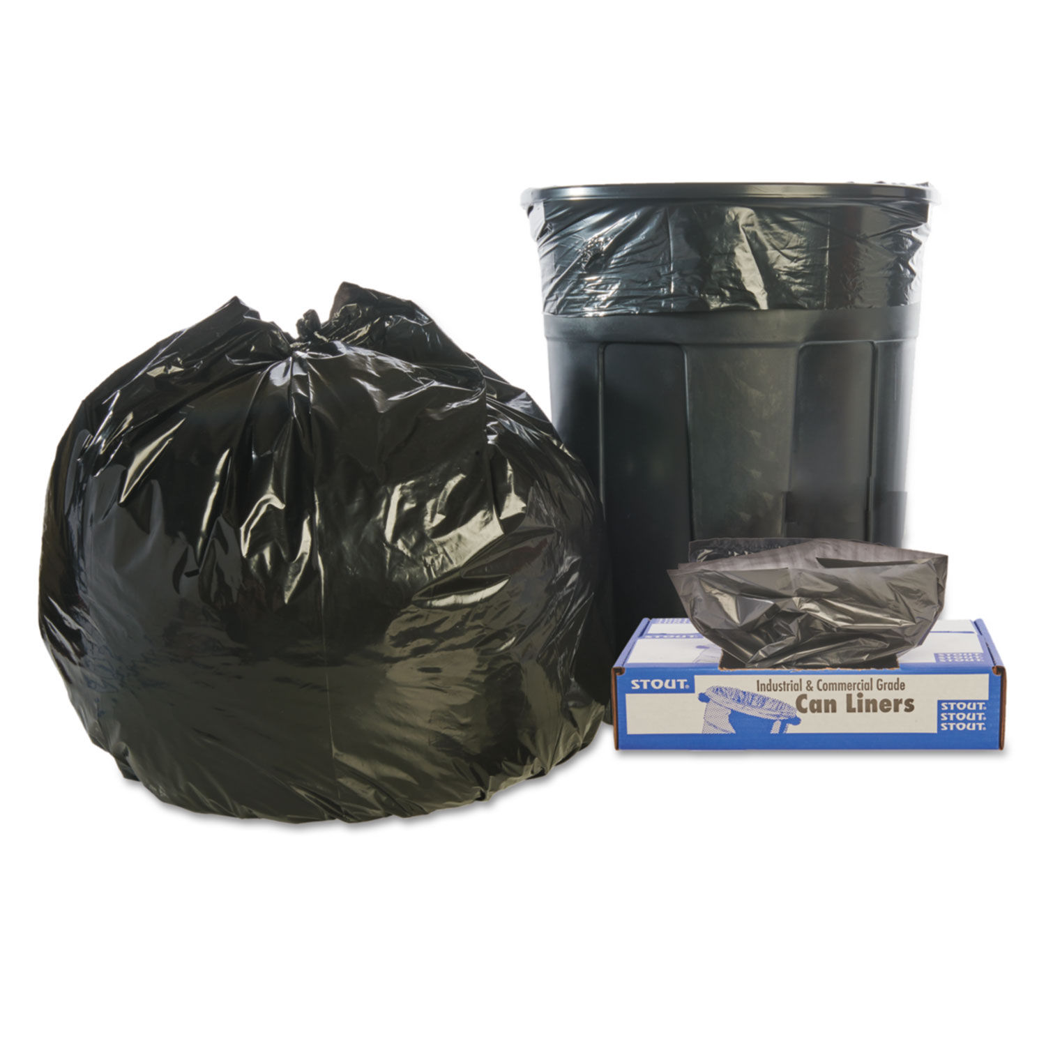 Stout Trash Bags 1 mil 7 10 Gallons 24 x 24 Brown Carton Of 250 - Office  Depot