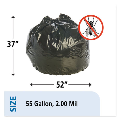 Heavy-Duty Trash Bags, 30 gal, 1.2 mil, 30.5 x 33, Black, 25 Bags/Roll, 8  Rolls/Box - Reliable Paper