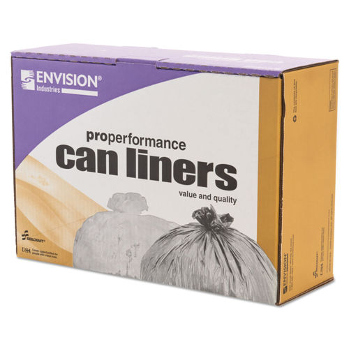 12-16 Gallon Garbage Bags, High Density: Black, 8 Micron, 24x33, 100 Bags.