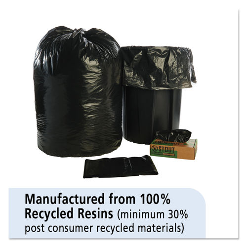 55-60 Gallon Black Trash Bags 38x58 1.3 Mil 100 Bags