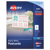 AVE8387 - Printable Postcards, Inkjet, 85 lb, 4.25 x 5.5, Matte White, 200 Cards, 4 Cards/Sheet, 50 Sheets/Box