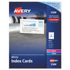 AVE5388 - Printable Index Cards with Sure Feed, Unruled, Inkjet/Laser, 3 x 5, White, 150 Cards, 3 Cards/Sheet, 50 Sheets/Box