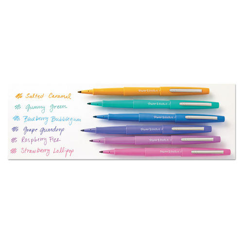 Paper Mate Flair Metallic Porous Point Pen, Stick, Medium 0.7 mm, Assorted Ink and Barrel Colors, 16