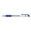 UNV39511 - Comfort Grip Gel Pen, Stick, Medium 0.7 mm, Blue Ink, Clear/Blue Barrel, Dozen