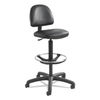 SAF3406BL - Precision Extended-Height Swivel Stool, Adjustable Footring, Supports 250 lb, 23" to 33" Seat Height, Black Vinyl, Black Base