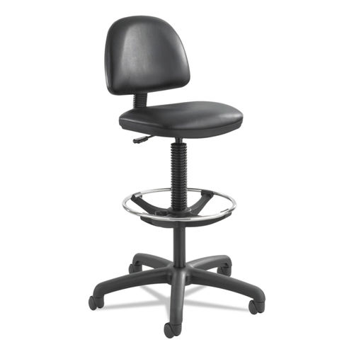 ECom Vinyl Office Stool for Desk Height, No Foot Ring, Casters, No Seat  Tilt, No Arms