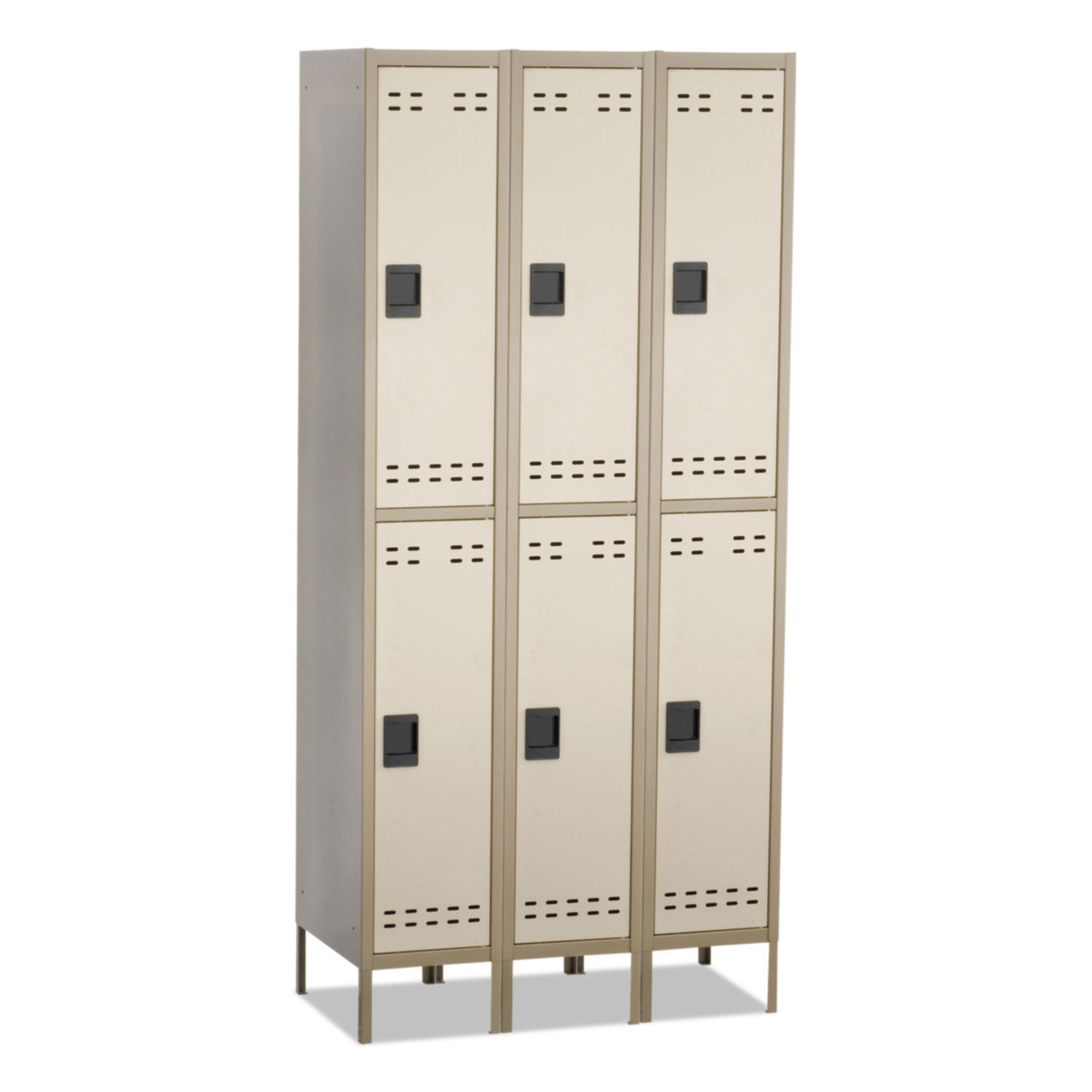 Double-Tier, Three-Column Locker, 36w x 18d x 78h, Two-Tone Tan Double-Tier, Three-Column Locker, 36w x 18d x 78h, Two-Tone Tan